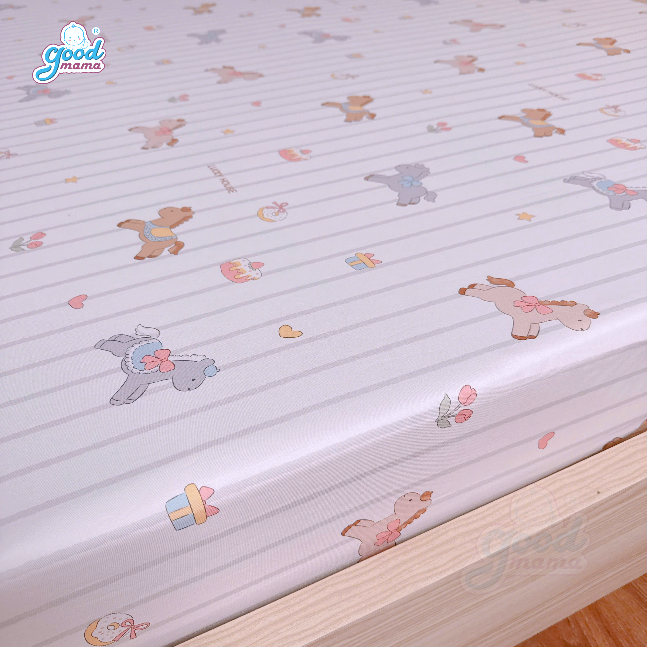 Ga chống thấm Cotton Cao Cấp Goodmama - Mẫu Ngựa Con