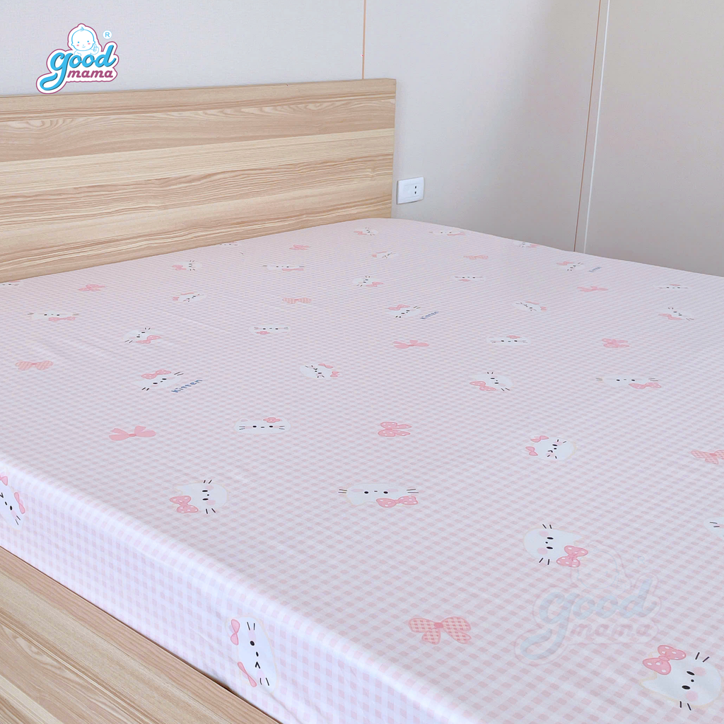 Ga chống thấm Cotton Cao Cấp Goodmama - Mẫu Hello Kitty