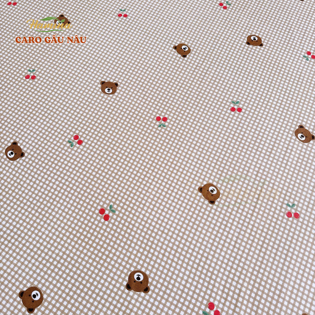 Ga chống thấm Hamina - Mẫu Caro Gấu Nâu