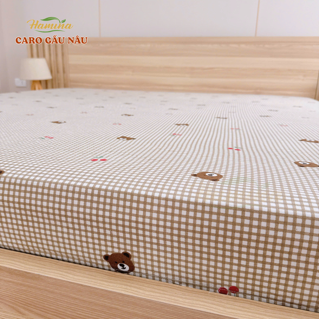 Ga chống thấm Hamina - Mẫu Caro Gấu Nâu