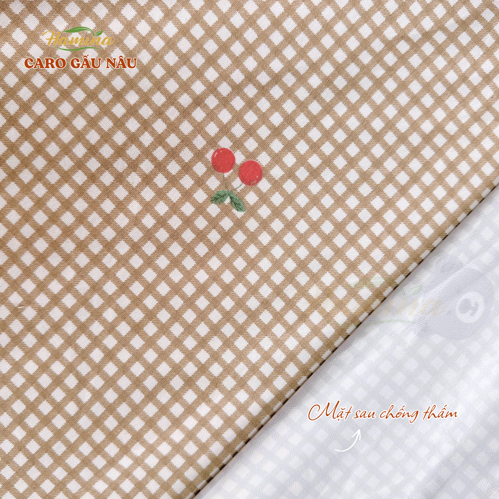 Ga chống thấm Hamina - Mẫu Caro Gấu Nâu