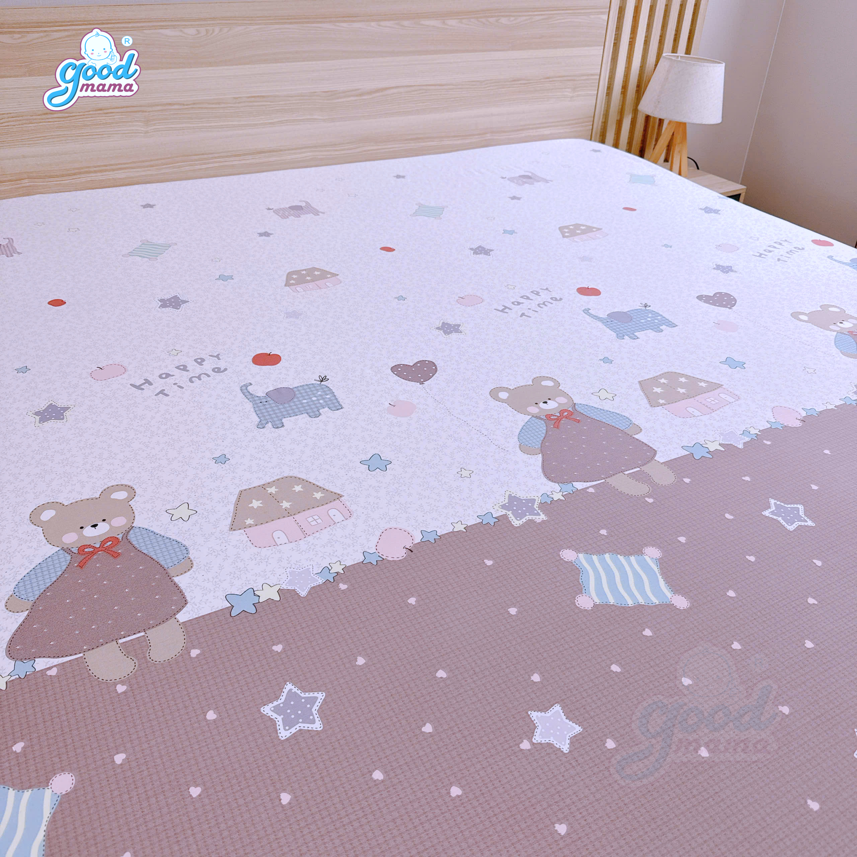 Ga chống thấm Cotton Cao Cấp Goodmama - Mẫu Happy Time