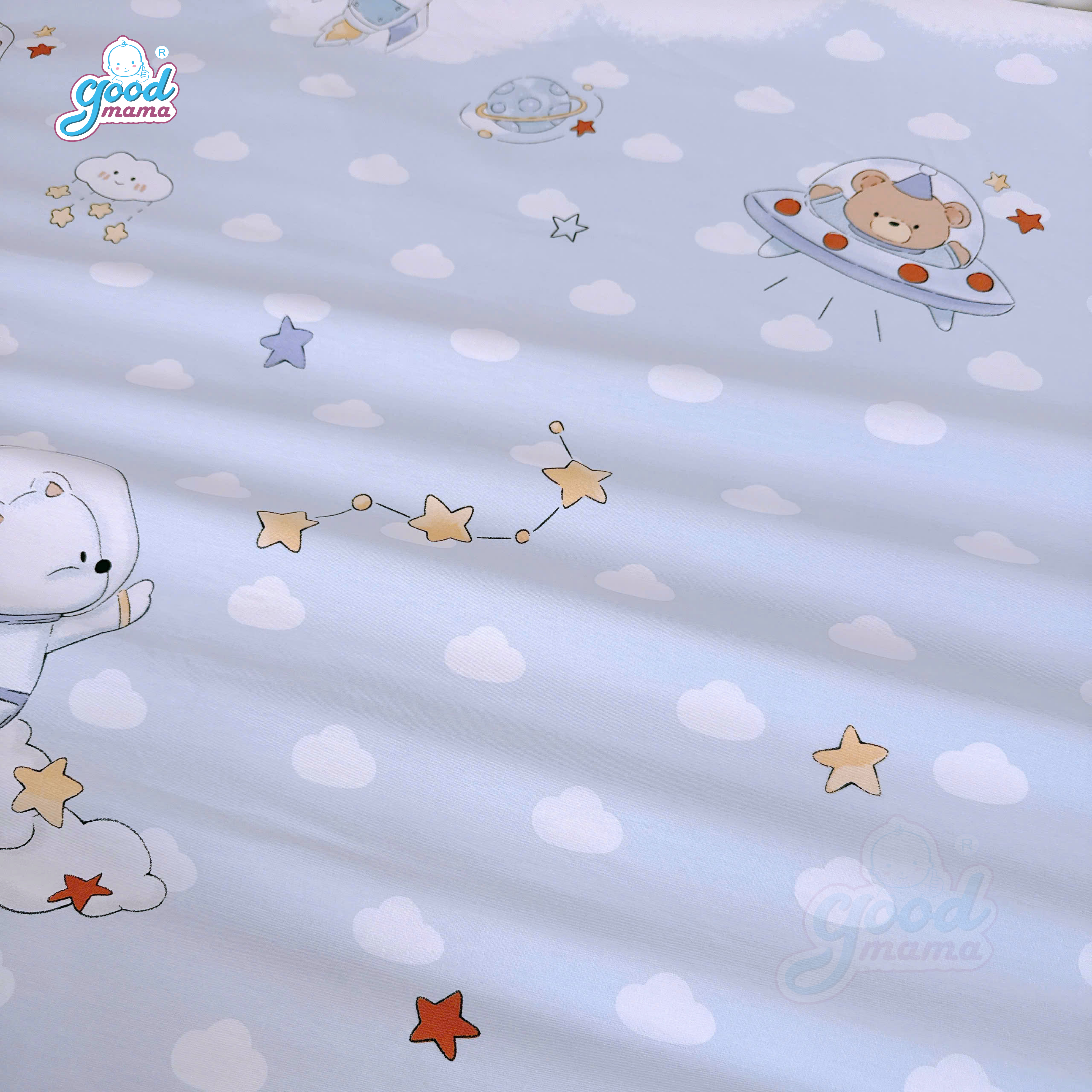 Ga chống thấm Cotton Cao Cấp Goodmama - Mẫu Space Travel