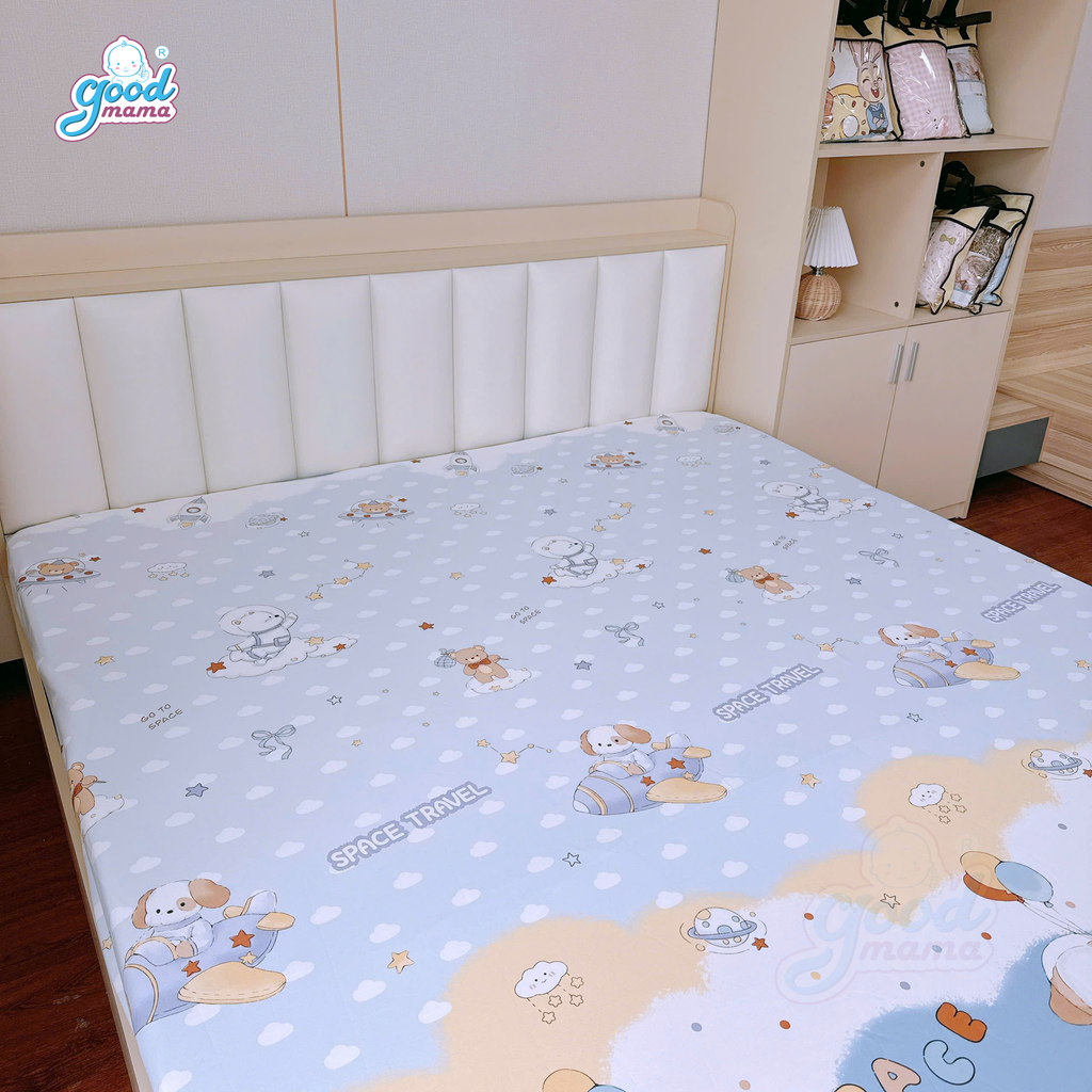 Ga chống thấm Cotton Cao Cấp Goodmama - Mẫu Space Travel