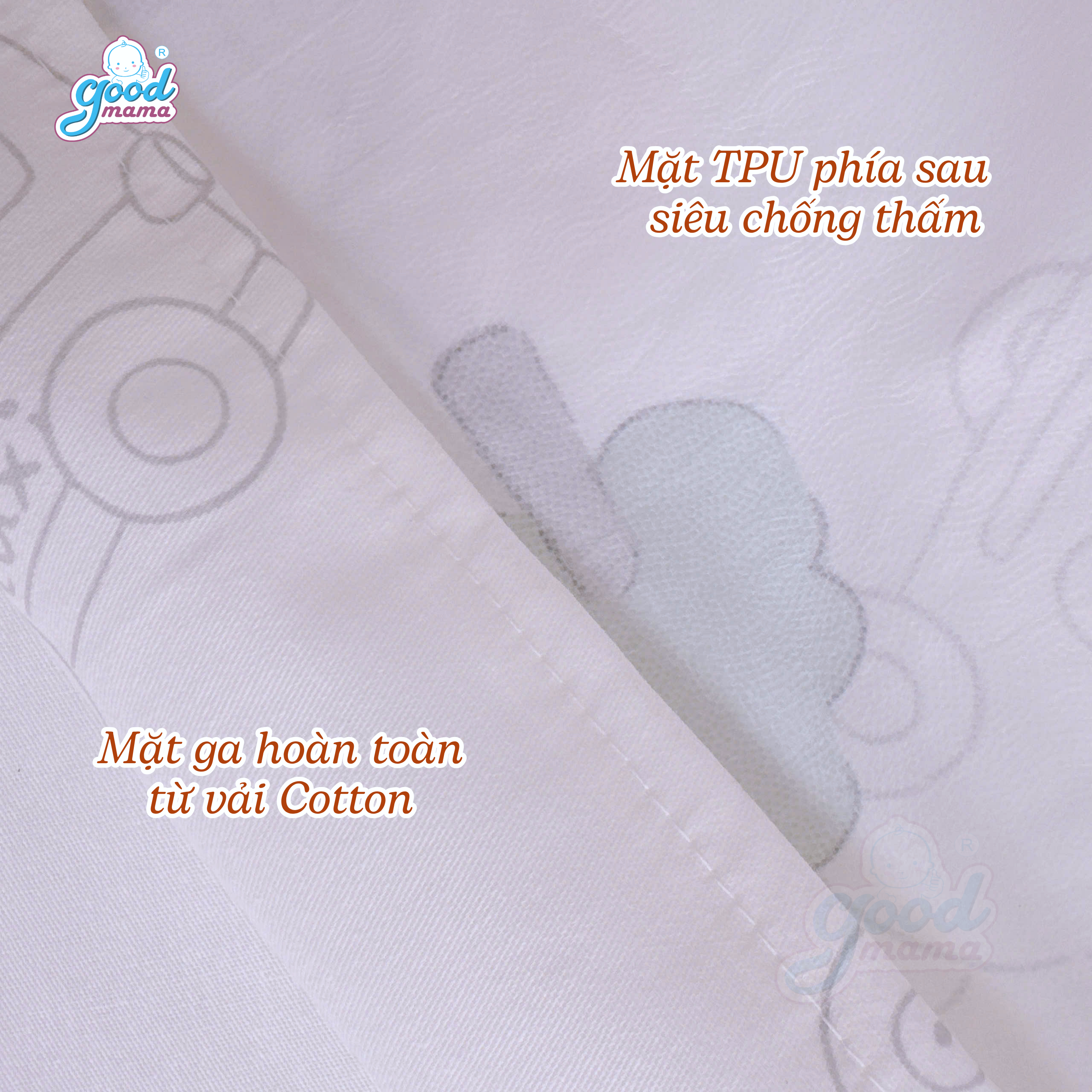 Ga chống thấm Cotton Cao Cấp Goodmama - Mẫu Speedway
