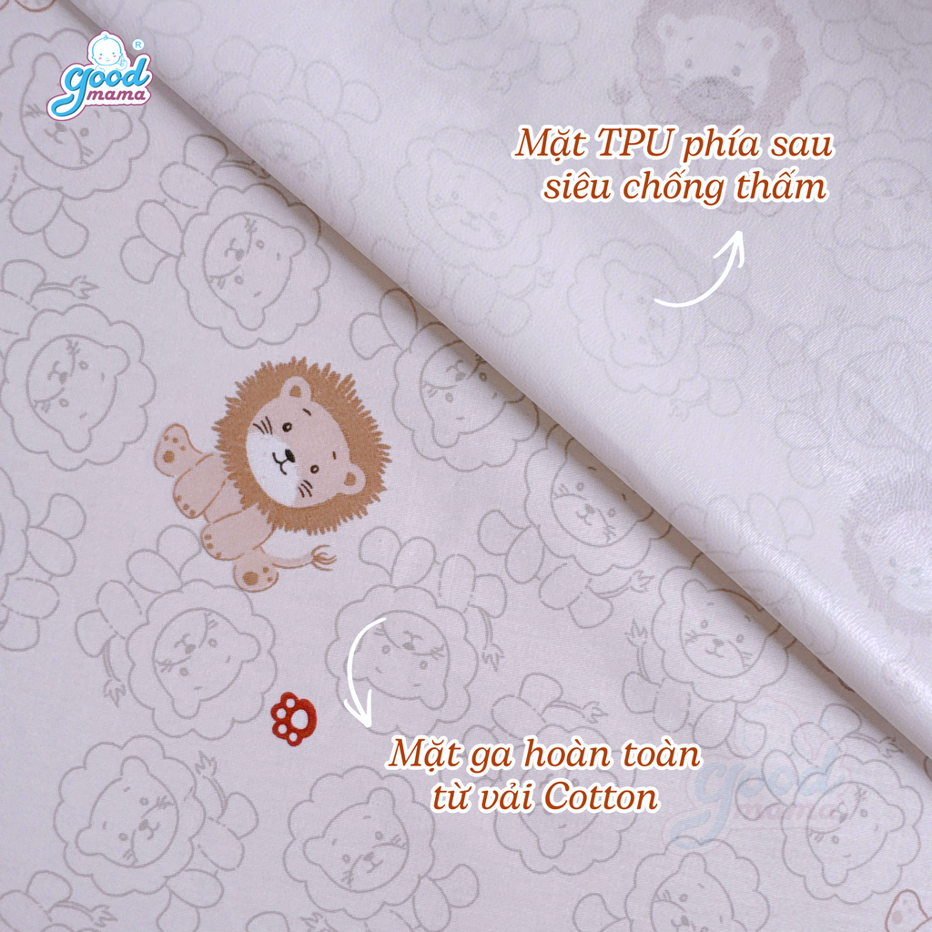 Ga chống thấm Cotton Cao Cấp Goodmama - Mẫu Sư Tử Con