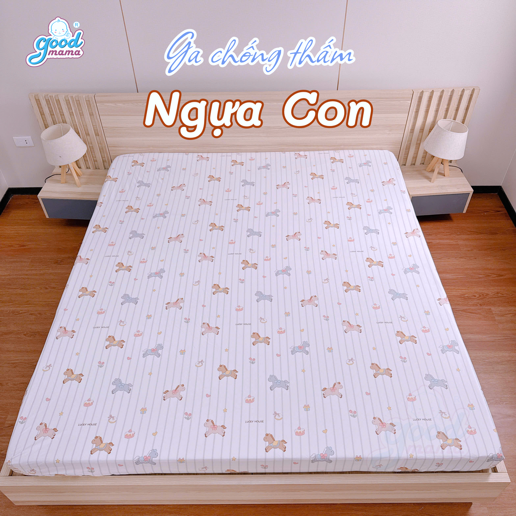 Ga chống thấm Cotton Cao Cấp Goodmama - Mẫu Ngựa Con