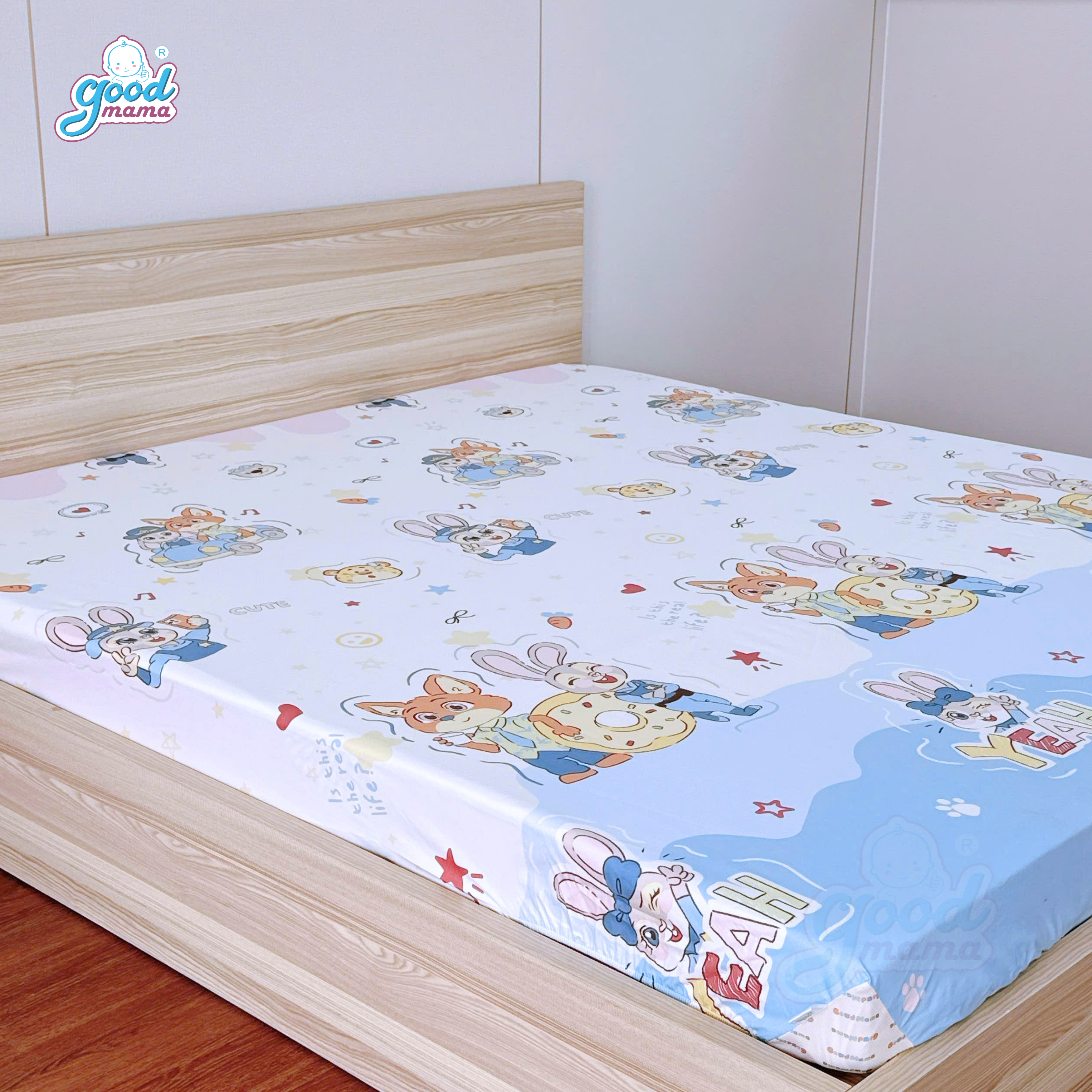 Ga chống thấm Cotton Cao Cấp Goodmama - Mẫu Thỏ Cute