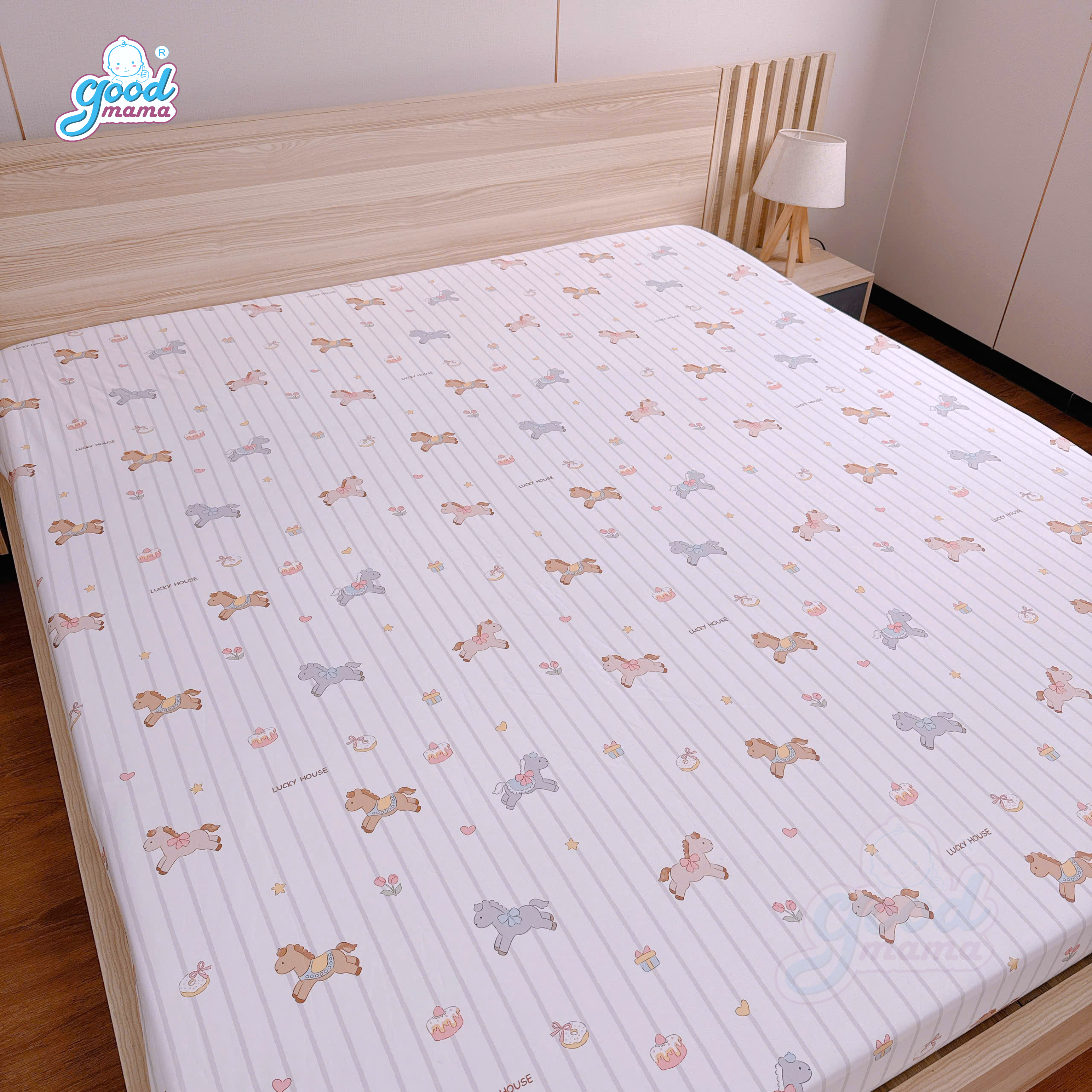 Ga chống thấm Cotton Cao Cấp Goodmama - Mẫu Ngựa Con