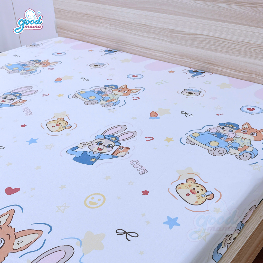 Ga chống thấm Cotton Cao Cấp Goodmama - Mẫu Thỏ Cute