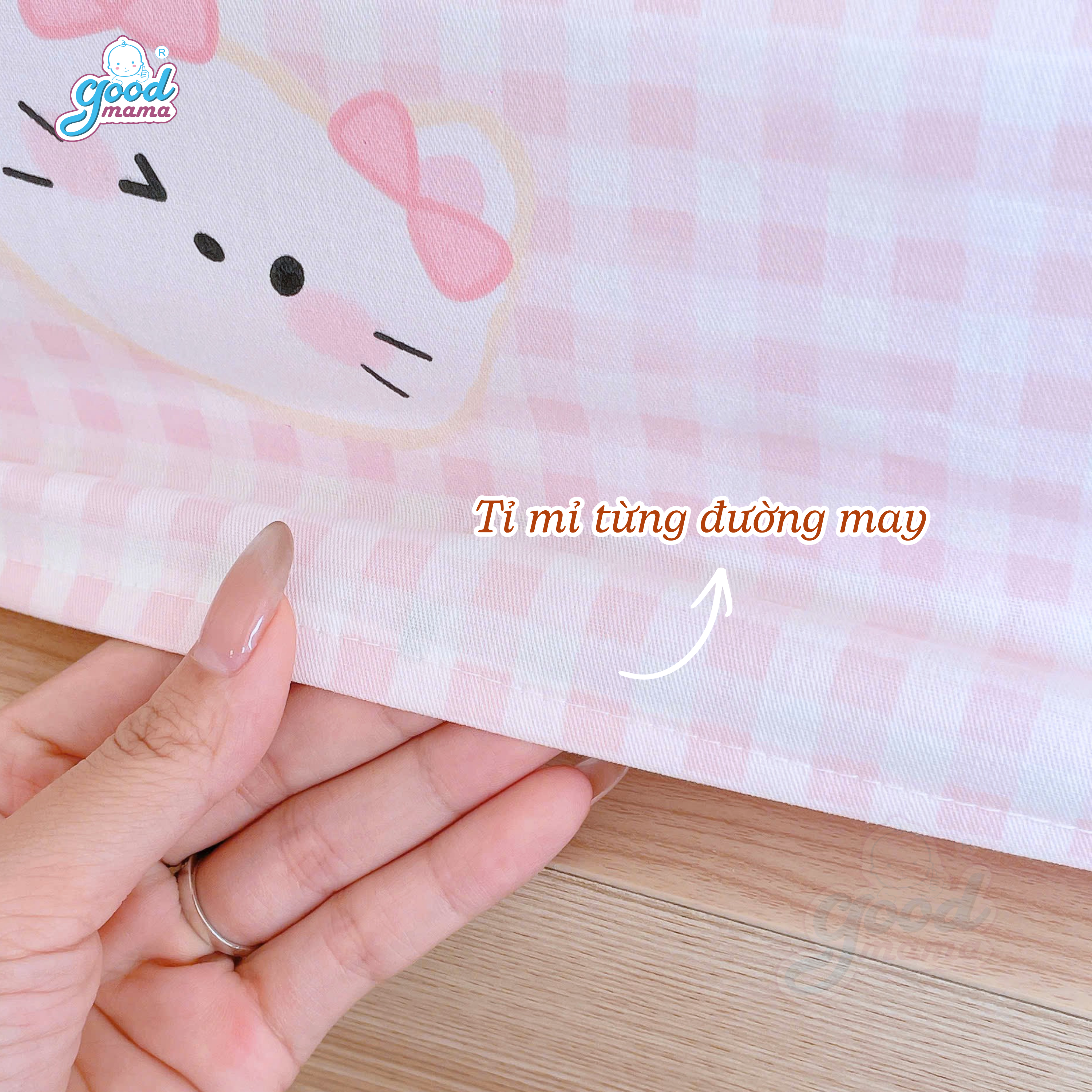 Ga chống thấm Cotton Cao Cấp Goodmama - Mẫu Hello Kitty