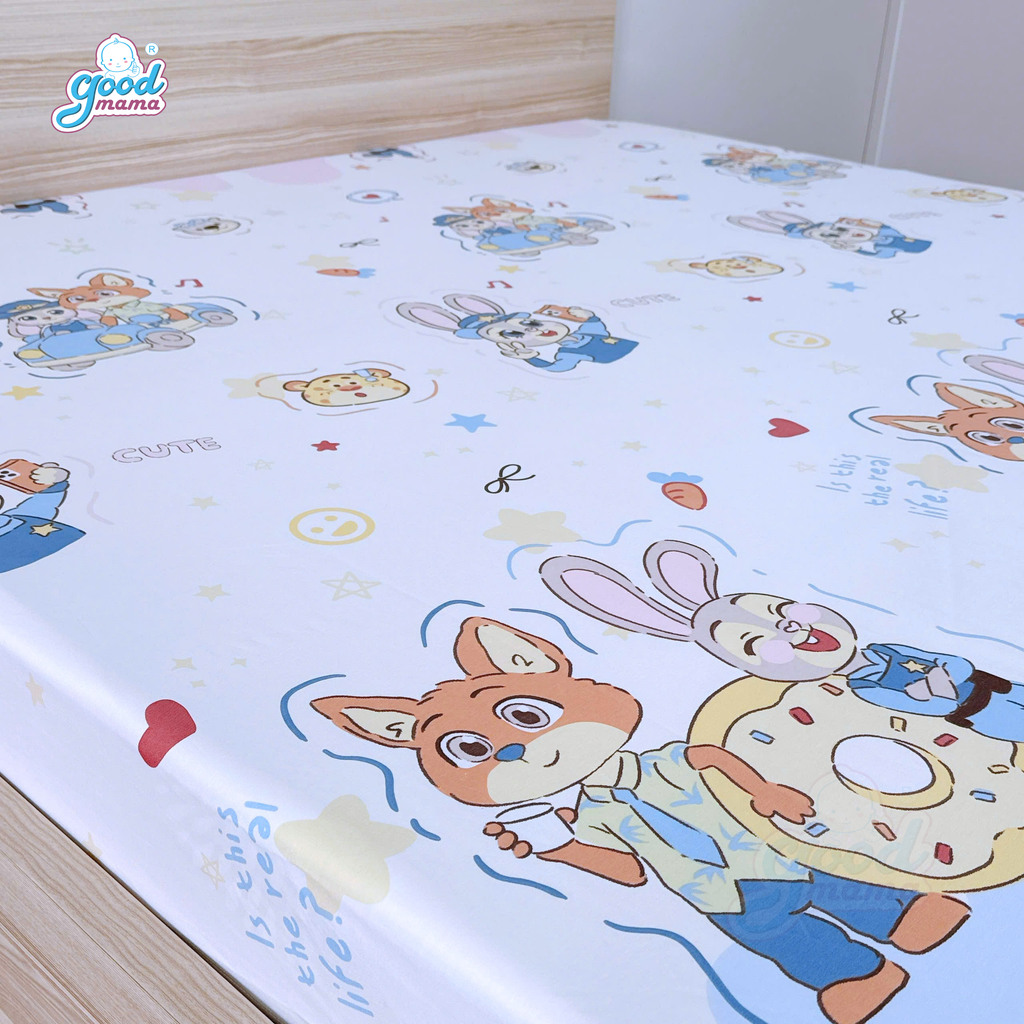 Ga chống thấm Cotton Cao Cấp Goodmama - Mẫu Thỏ Cute