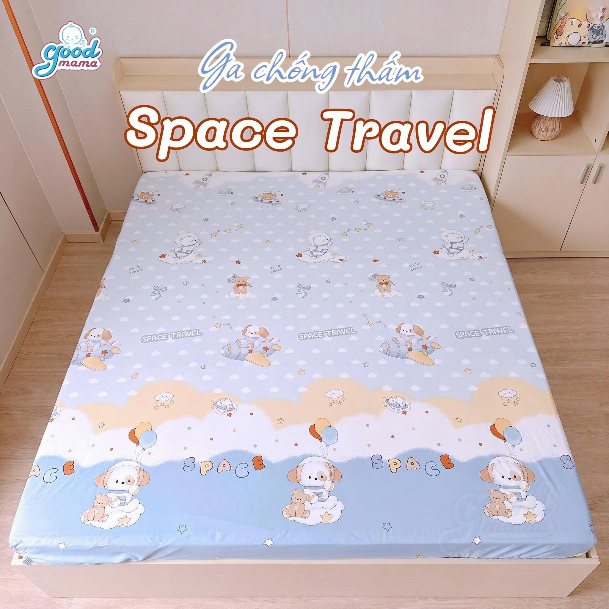 Ga chống thấm Cotton Cao Cấp Goodmama - Mẫu Space Travel